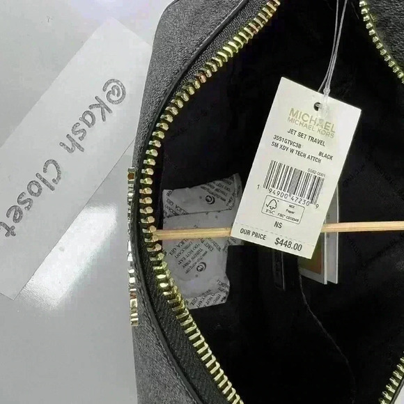 Michael Kors Tech Attach Crossbody Bag JST Coin Purse Airpod Case Black - Picture 6 of 6